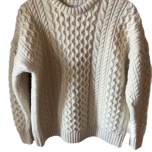 Vintage Highland Home Wool Fisherman Ivory Chunky Snow sweater Scorland - Picture 1 of 5